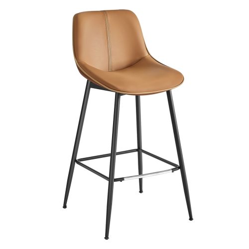 vasagle-scaune-de-bar-2-buc-spatar-ergonomic-piele-ecologica-picioare-metalice-maro-1