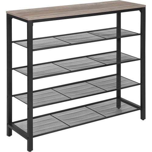 vasagle-raft-depozitare-pantofi-cu4-rafturi-din-plasa-metalica-greige-100x30x92cm