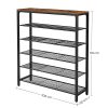 vasagle-raft-depozitare-pantofi-cu5-rafturi-din-plasa-metalica-negru-100x30x110cm