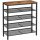 vasagle-raft-depozitare-pantofi-cu4-rafturi-din-plasa-metalica-maro-rustic-937530cm