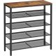 vasagle-raft-depozitare-pantofi-cu4-rafturi-din-plasa-metalica-maro-rustic-937530cm