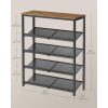 vasagle-raft-pentru-pantofi-5-niveluri-cu-rafturi-reglabile-din-plasa-maro-miere-si-negru