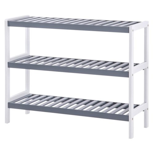 songmics-raft-depozitare-pantofi3-niveluri-alb-si-gri-70x26x55cm