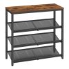 vasagle-raft-pentru-pantofi-4-niveluri-cu-rafturi-reglabile-din-plasa-maro-rustic