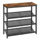 vasagle-raft-pentru-pantofi-4-niveluri-cu-rafturi-reglabile-din-plasa-maro-rustic