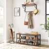vasagle-bancheta-depozitare-pantofi-cu-doua-niveluri-de-depozitare-maro-rustic-100x30x45cm