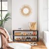 vasagle-bancheta-depozitare-pantofi-cu-doua-niveluri-de-depozitare-maro-rustic-100x30x45cm