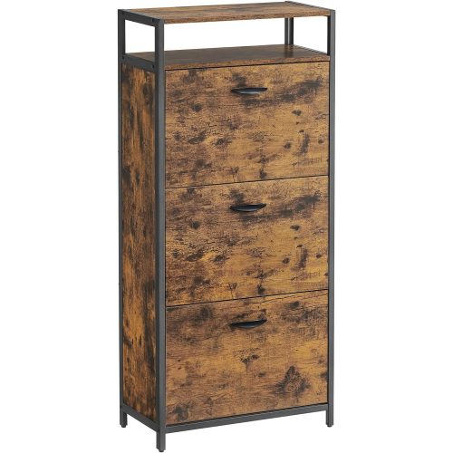 vasagle-dulap-de-pantofi-cu-3-usi-pentru-depozitarea-a-1518-perechi-de-pantofi-maro-rustic