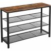vasagle-raft-depozitare-pantofi4-niveluri-maro-rustic-100x30x72cm