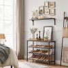 vasagle-raft-depozitare-pantofi4-niveluri-maro-rustic-100x30x72cm
