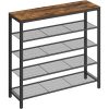 vasagle-raft-depozitare-pantofi-cu4-rafturi-din-plasa-metalica-maro-rustic-100x30x92cm