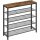 vasagle-raft-depozitare-pantofi-cu4-rafturi-din-plasa-metalica-maro-rustic-100x30x92cm