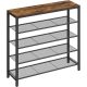 vasagle-raft-depozitare-pantofi-cu4-rafturi-din-plasa-metalica-maro-rustic-100x30x92cm