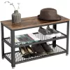 vasagle-bancheta-depozitare-pantofi-cu-doua-niveluri-de-depozitare-maro-rustic-73x30x45cm