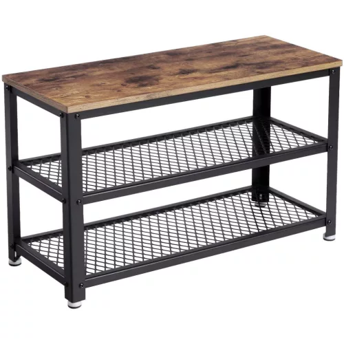 vasagle-bancheta-depozitare-pantofi-cu-doua-niveluri-de-depozitare-maro-rustic-73x30x45cm