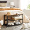 vasagle-bancheta-depozitare-pantofi-cu-doua-niveluri-de-depozitare-maro-rustic-73x30x45cm