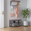 vasagle-bancheta-depozitare-pantofi-cu-doua-niveluri-de-depozitare-maro-rustic-73x30x45cm