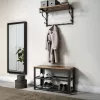 vasagle-bancheta-depozitare-pantofi-cu-doua-niveluri-de-depozitare-maro-rustic-73x30x45cm