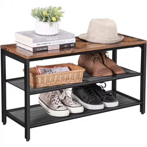 vasagle-bancheta-depozitare-pantofi-cu-doua-niveluri-de-depozitare-maro-rustic-80x30x44cm