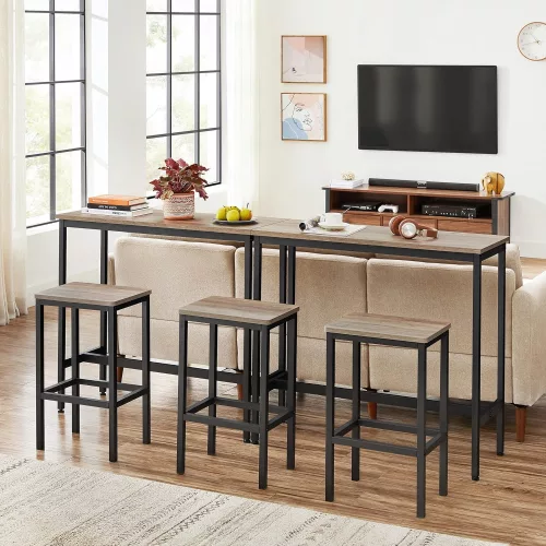 vasagle-masa-de-bar-de-bucatarie-gri-100x40x90cm
