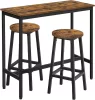 Set masă de bar cu două scaune, maro 120x60x90cm