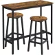 Set masă de bar cu două scaune, maro 120x60x90cm