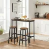 Set masă de bar cu două scaune, maro 120x60x90cm