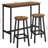 Set masă de bar cu două scaune, maro 120x60x90cm