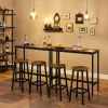 Set masă de bar cu două scaune, maro 120x60x90cm