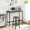 Set masă de bar cu două scaune, maro 120x60x90cm