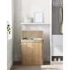 Coș de rufe din bambus cu capac, sac detașabil și lavabil, 100L, bej natural, 54.5 x
