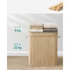 Coș de rufe din bambus cu capac, sac detașabil și lavabil, 100L, bej natural, 54.5 x