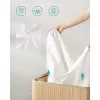 Coș de rufe din bambus cu capac, sac detașabil și lavabil, 100L, bej natural, 54.5 x