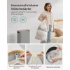 Coș de rufe îngust cu capac, 65L, sac din plasă detașabil, pliabil 42 x 22.5 x 70.5 cm