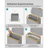 Coș de rufe îngust cu capac, 65L, sac din plasă detașabil, pliabil 42 x 22.5 x 70.5 cm
