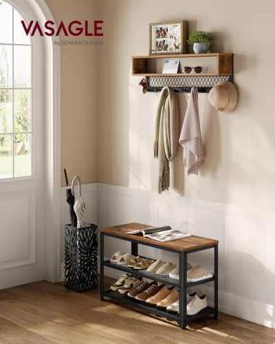 vasagle-bancheta-depozitare-pantofi-cuier-haine-maro-rustic