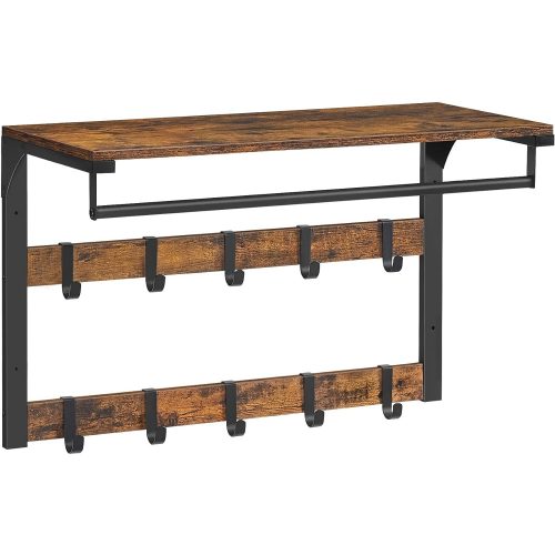 vasagle-cuier-haine-cu-umerase-si-raft-maro-rustic-65x30x42cm