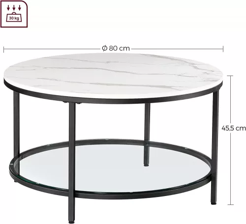 vasagle-masuta-de-cafea-rotunda-alba-80x80x45cm