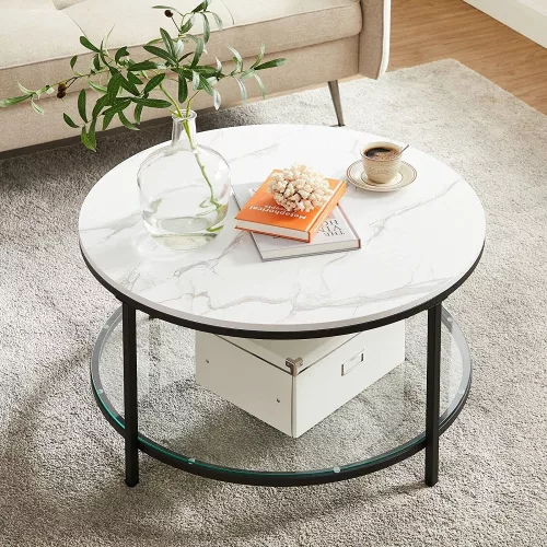 vasagle-masuta-de-cafea-rotunda-alba-80x80x45cm