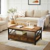 vasagle-masuta-de-cafea-cu-suport-pentru-ziare-si-sertare-maro-rustic-106x60x45cm