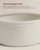 Masă de cafea rotundă cu spațiu de depozitare, cadru metalic modern, bej 75 x 75 x 45