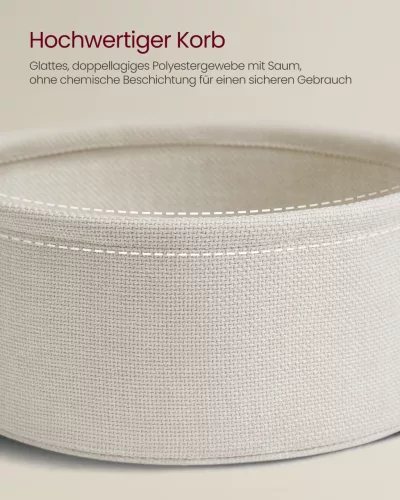 Masă de cafea rotundă cu spațiu de depozitare, cadru metalic modern, bej 75 x 75 x 45