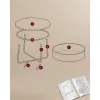 Masă de cafea, rotundă, cu spațiu de depozitare, stil modern, alb și maro deschis, 80 cm