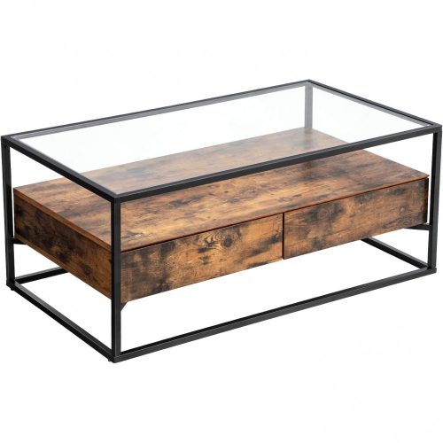 vasagle-masuta-de-cafea-dreptunghiulara-cu-blat-din-sticla-maro-rustic-106x57x45cm