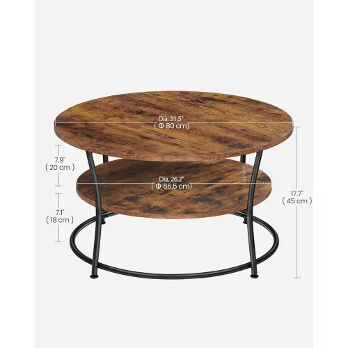 vasagle-masuta-de-cafea-rotunda-maro-rustic-80x80x45cm