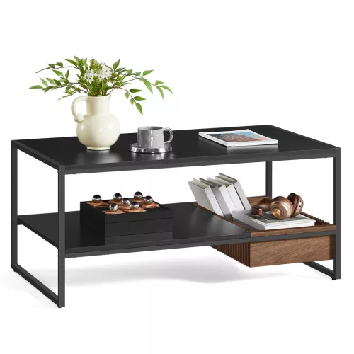 vasagle-masuta-de-cafea-neagra-cu-compartiment-din-lemn-de-nuc-100x55x45-cm