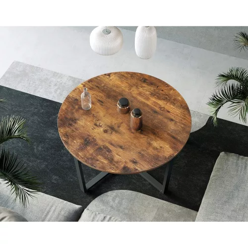 vasagle-masuta-de-cafea-rotunda-maro-rustic-88x88x47cm