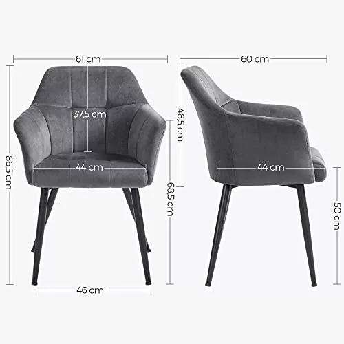 songmics-2-buc-scaune-de-sufragerie-cu-cotiere-spatar-inalt-husa-din-catifea-gri