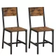 2 x Scaune de sufragerie cu cadru metalic, tapițate, maro rustic, 87,6 x 50 x 36 cm
