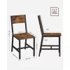 2 x Scaune de sufragerie cu cadru metalic, tapițate, maro rustic, 87,6 x 50 x 36 cm
